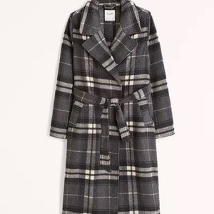Abercrombie Wool-Blend Belted Blanket Coat - xs